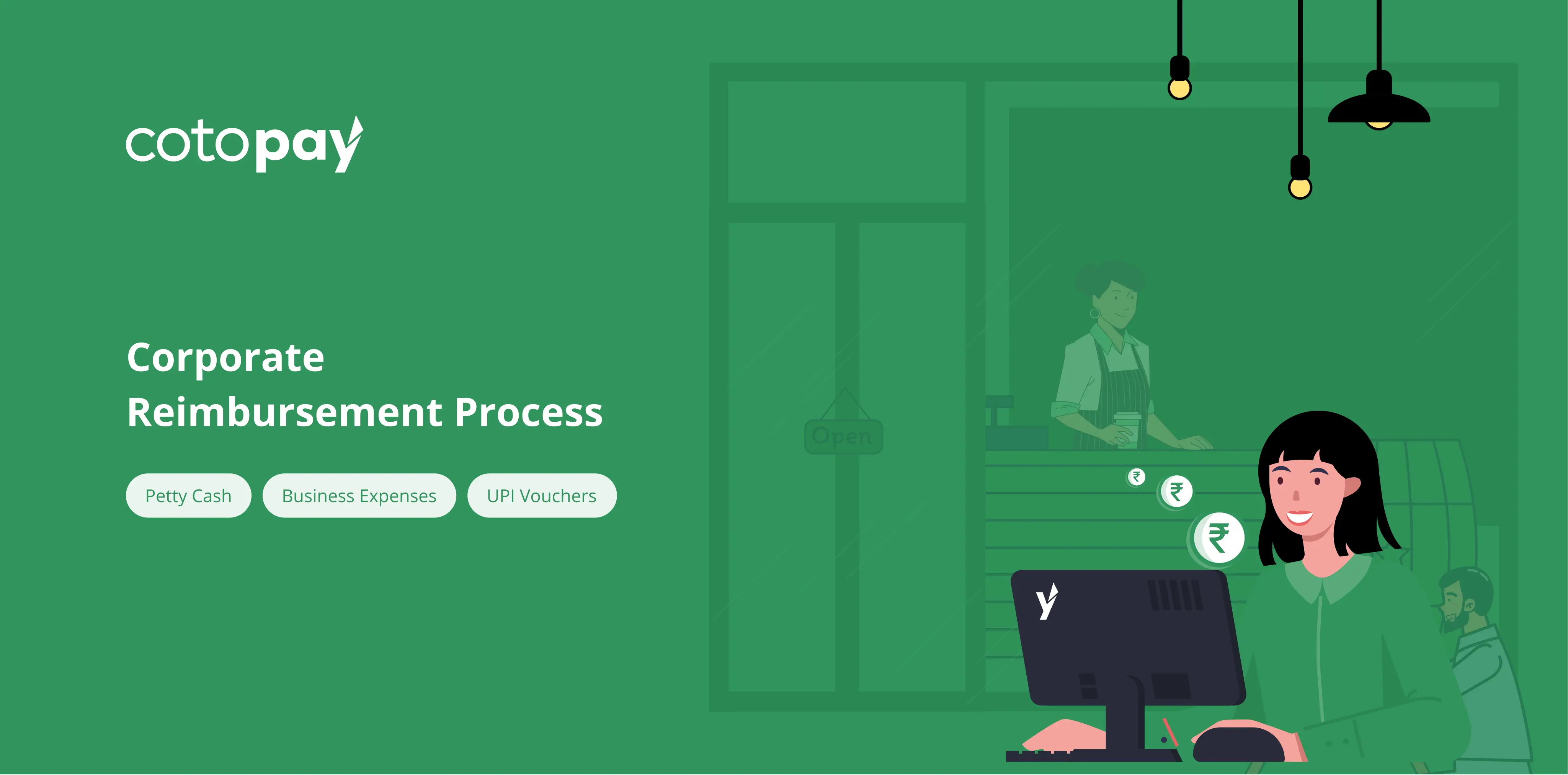 Corporate reimbursement process for employee expense management and business reimbursements 